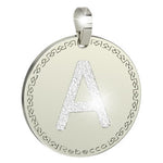 Initial with CZ Disc Silver A-Z