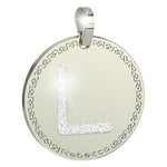Initial with CZ Disc Silver A-Z