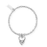Interlocking Love Heart Bracelet Silver