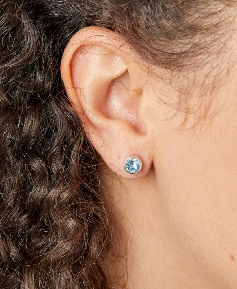 March Birthstone Stud Earrings