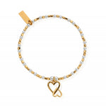 Interlocking Love Heart Bracelet Gold & Silver