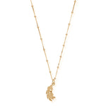 Heart in Feather Necklace Gold