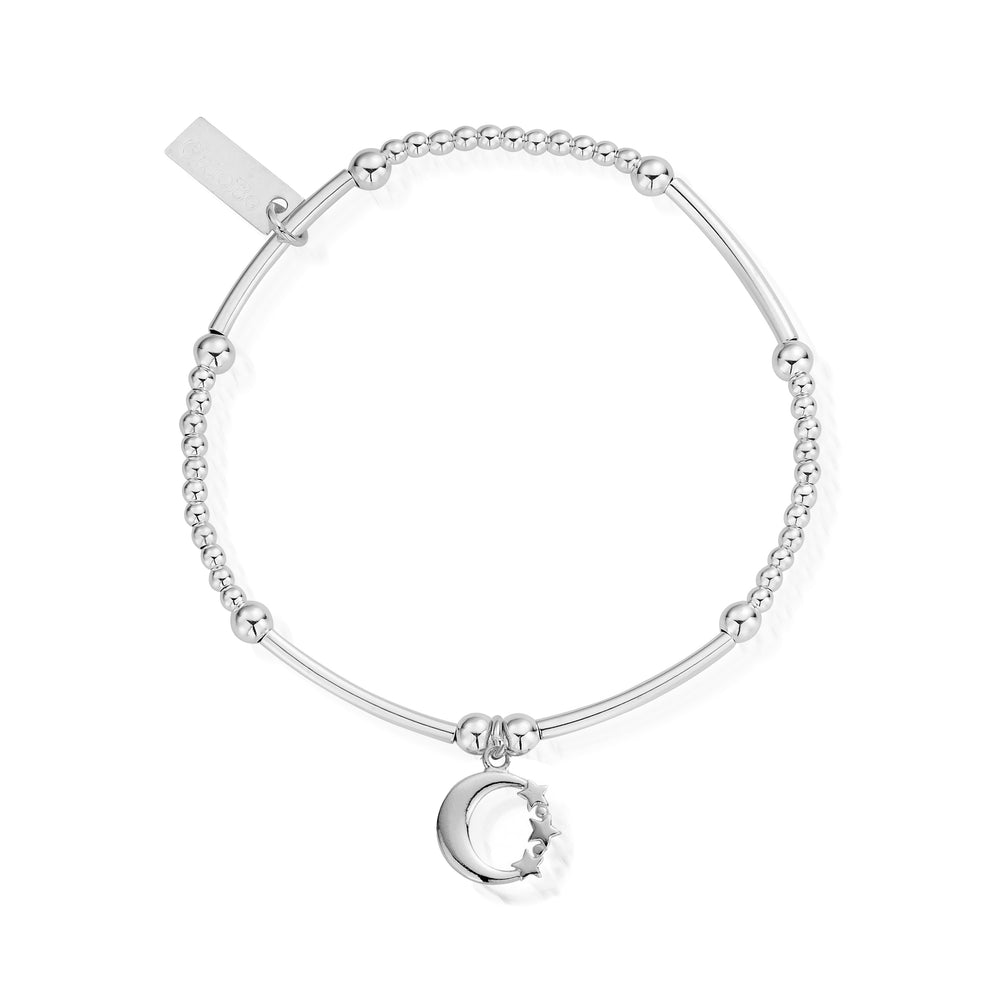 Cute Mini Moon & Star Bracelet Silver