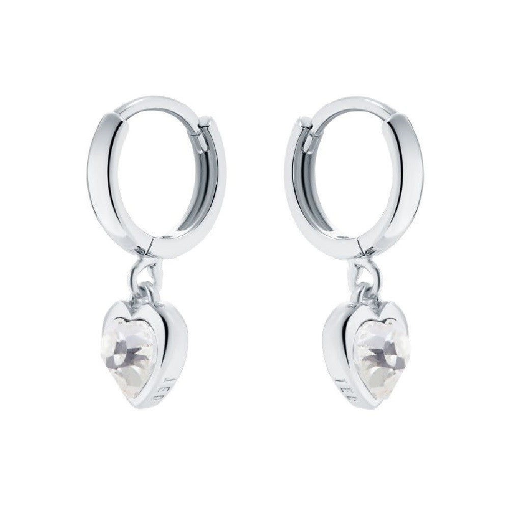 Hanniy Crystal Heart Earrings Silver