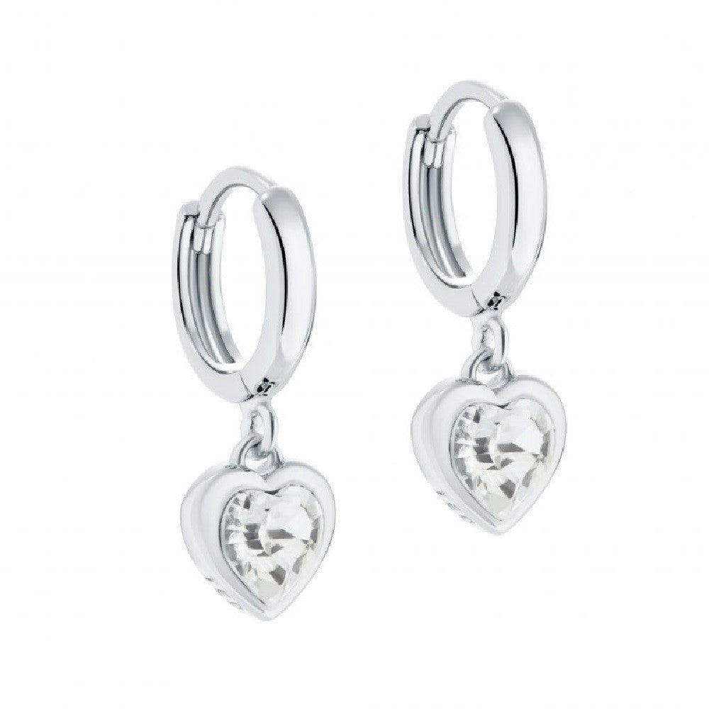 Hanniy Crystal Heart Earrings Silver