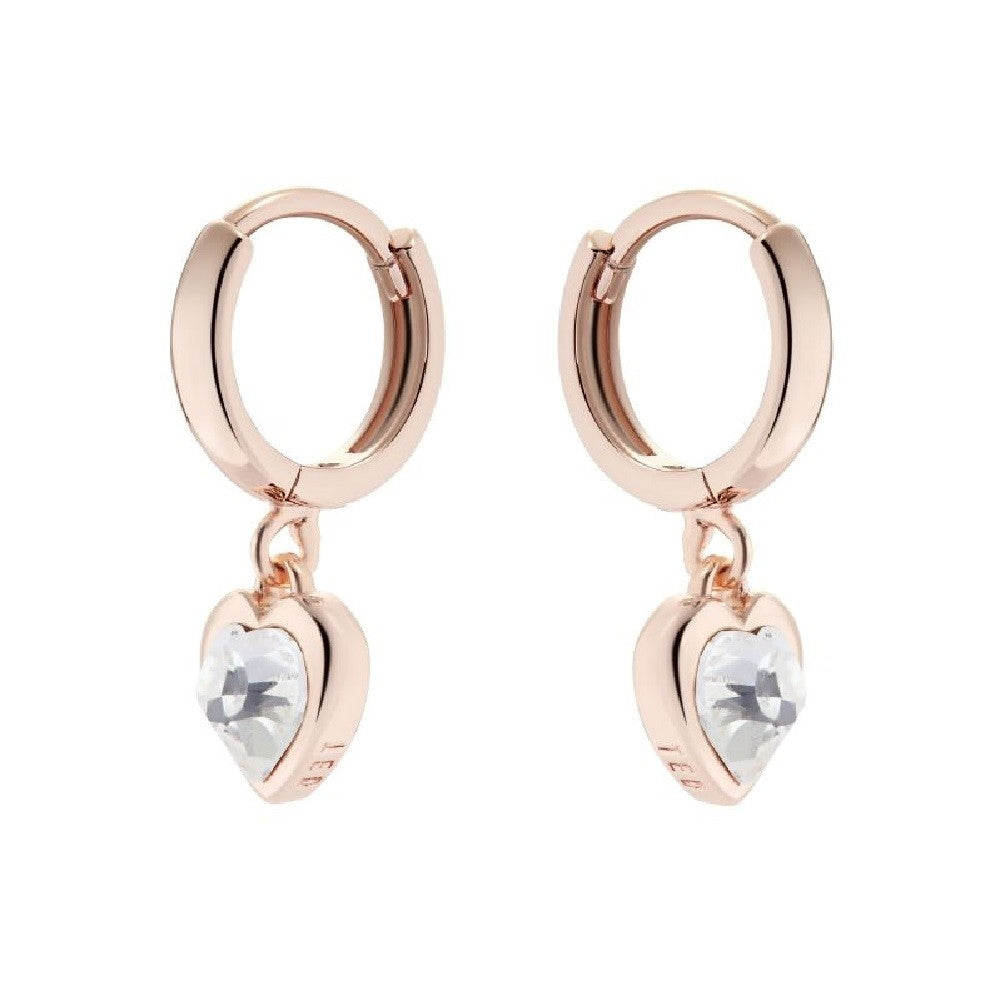 Hanniy Crystal Heart Earrings Rose