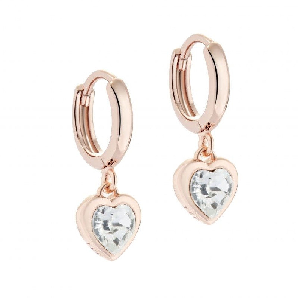 Hanniy Crystal Heart Earrings Rose
